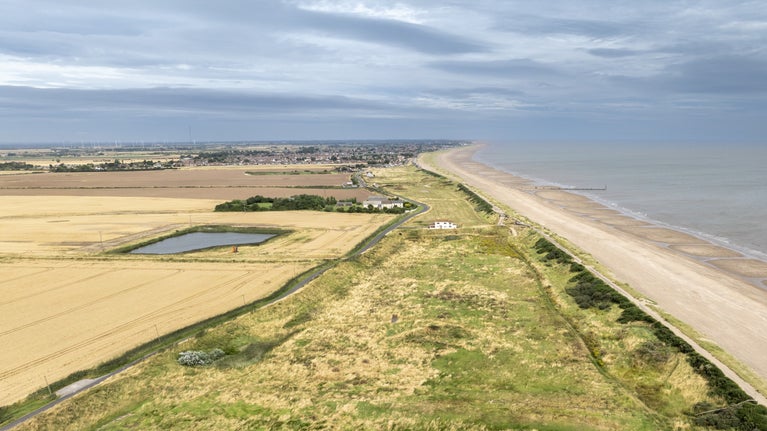 Drone image of Sandilands ahead of conservation work beginning on the site